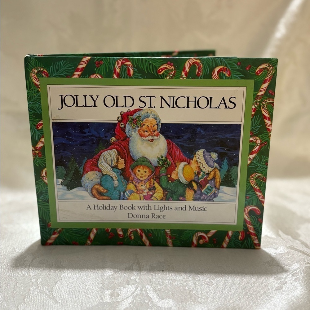 Vintage Jolly Old St. Nicholas Holiday Book with Lights and Music
